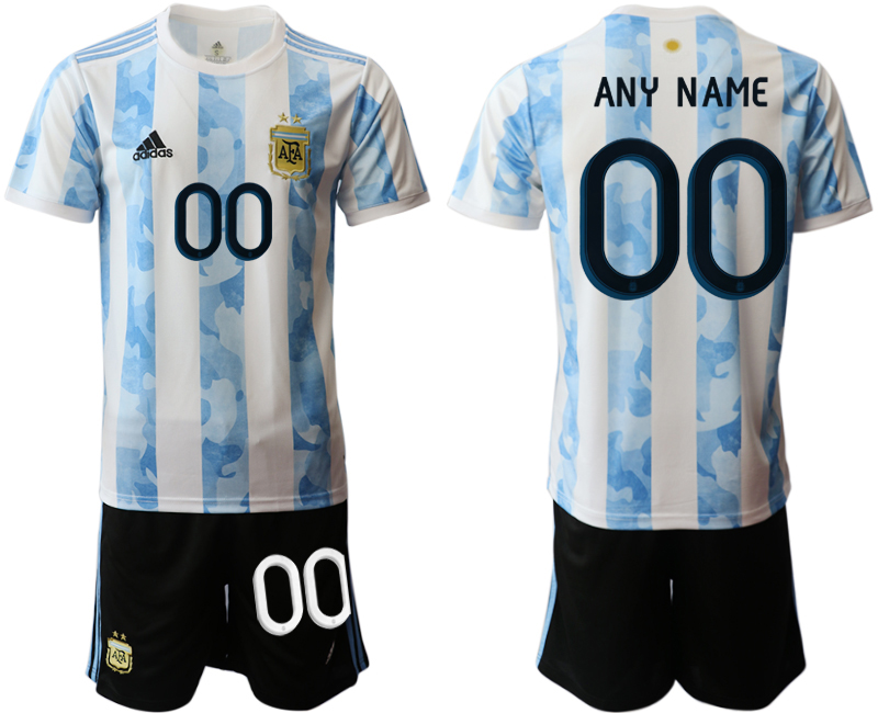 Men 2020-2021 Season National team Argentina home white customized Soccer Jersey